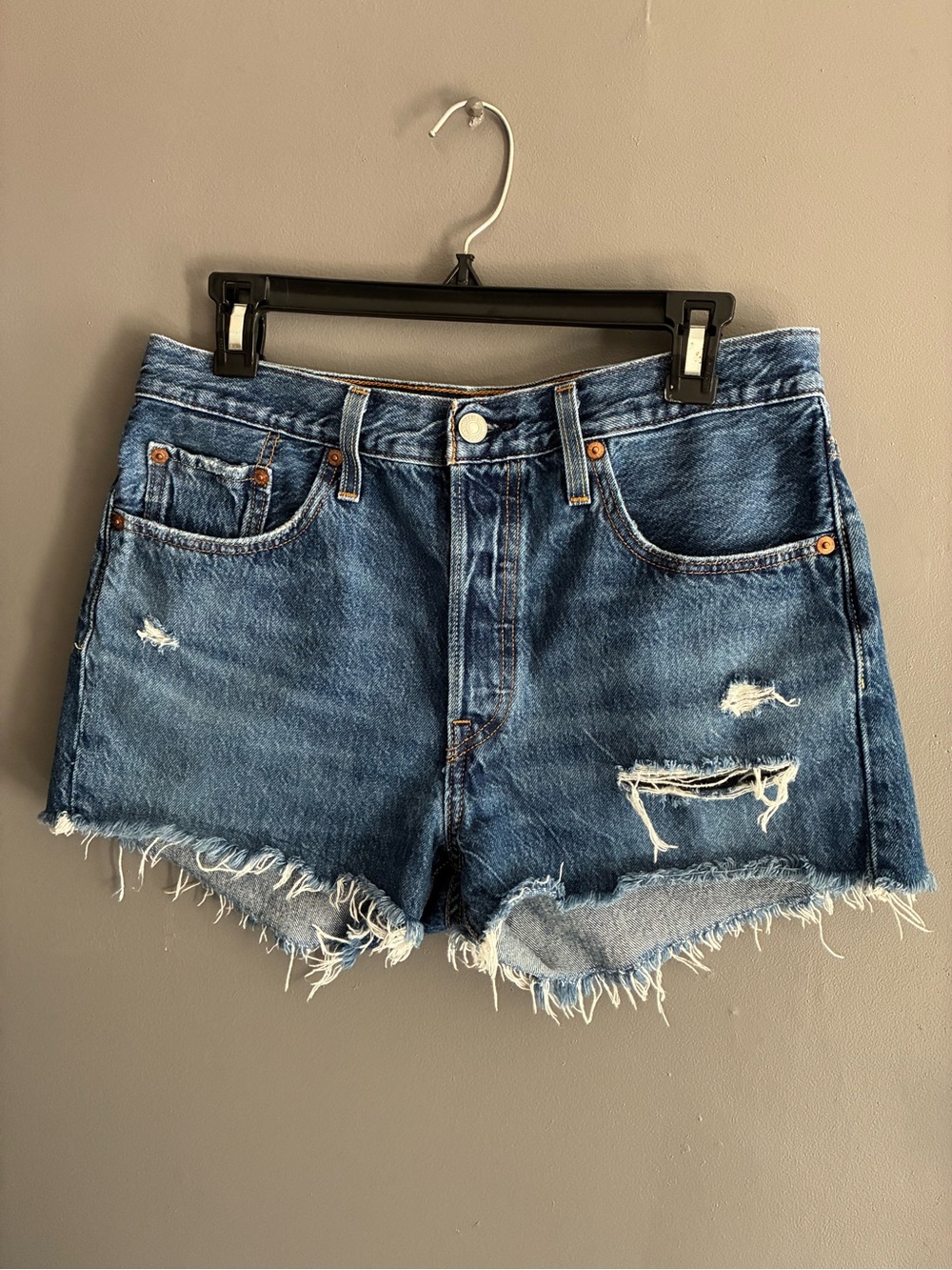 Levi's Classic 501 Blue Cutoff Denim Shorts Size 29